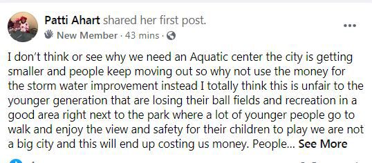 Stormwater aquatic center comment.JPG